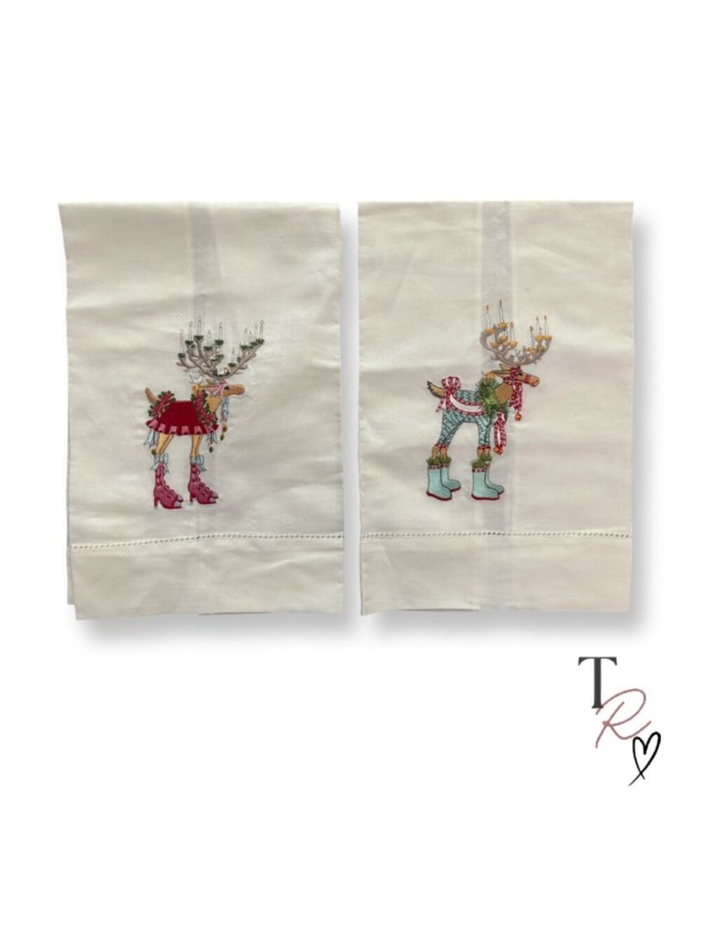 Patience Brewster by MacKenzie-Childs Dash Away Reindeer Tea Towels Set of 2